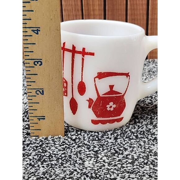 Hazel Atlas Milk Glass Dutch Treat Coffee Mug Vintage - Picture 5 of 7